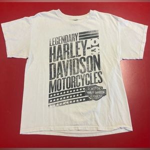 2014 Harley Davidson Sturgis SD Annual Bike Rally Cross White T-Shirt Size Large